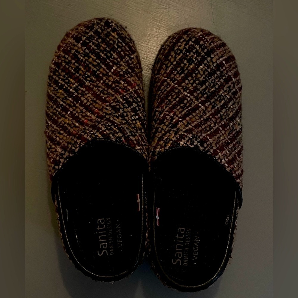 Sanita Women’s Tweed Multicolored Comfy Clog Slip On Shoe Size 6.5 Work - Picture 4 of 5
